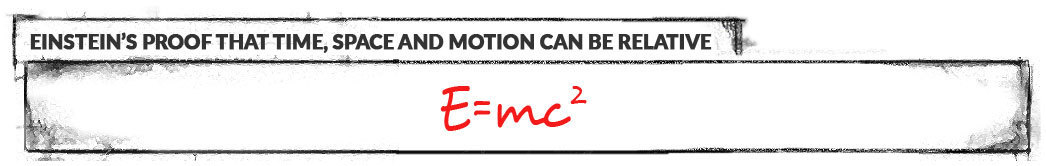 Einstein's proof that Time, Space, and Motion can be relative: E=mc^2