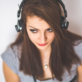 Girl Listening to Music